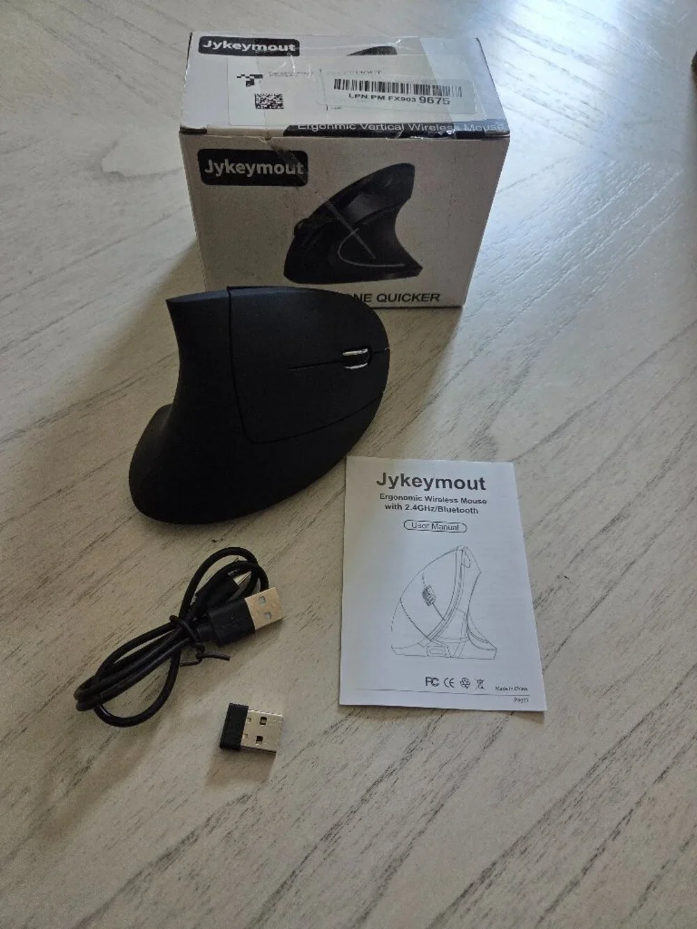 Jykeymout Ergonomic Mouse, Rechargeable Vertical Wireless Mouse